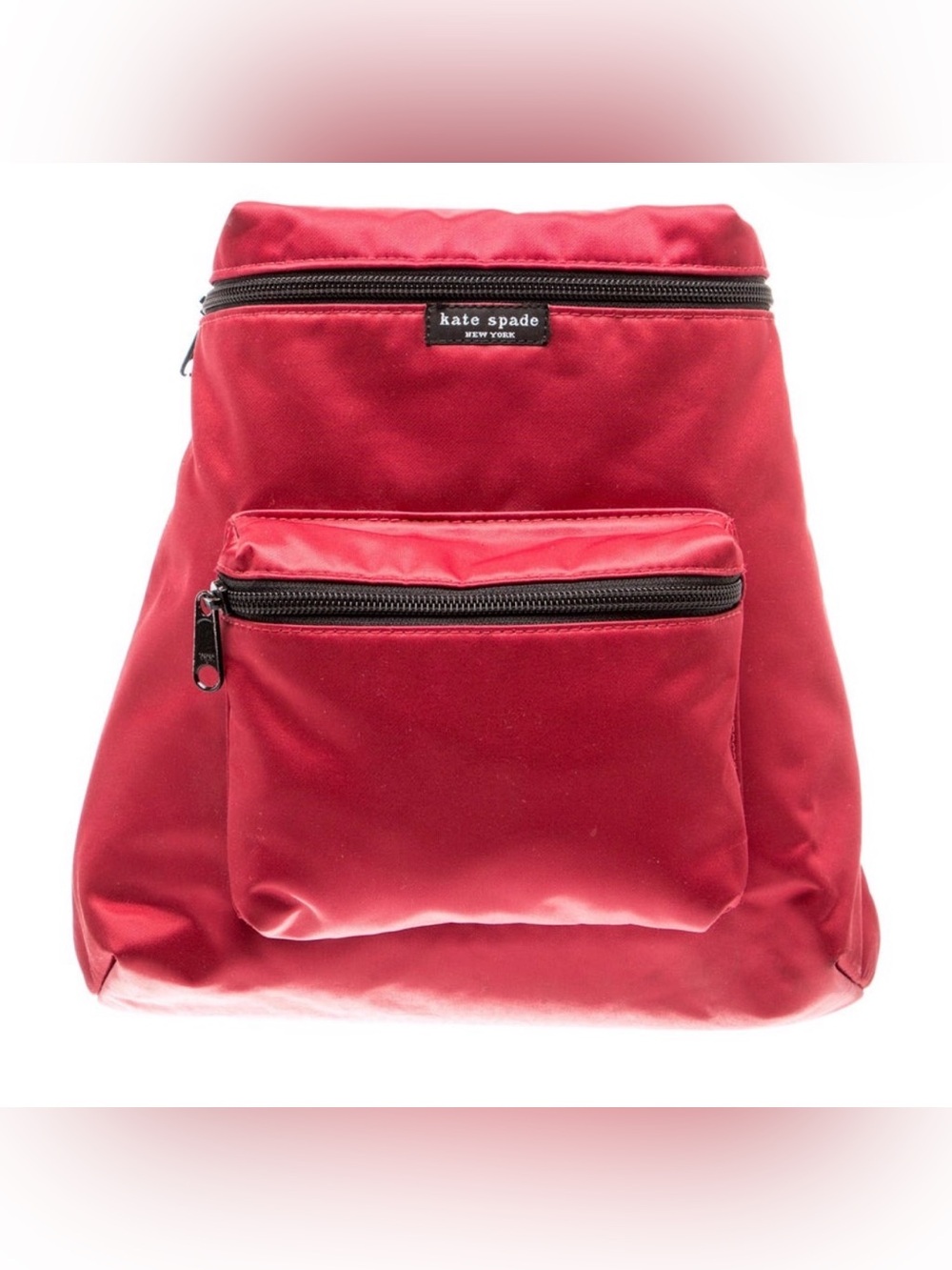 kate spade Red Nylon Front-Zip Compact Backpack